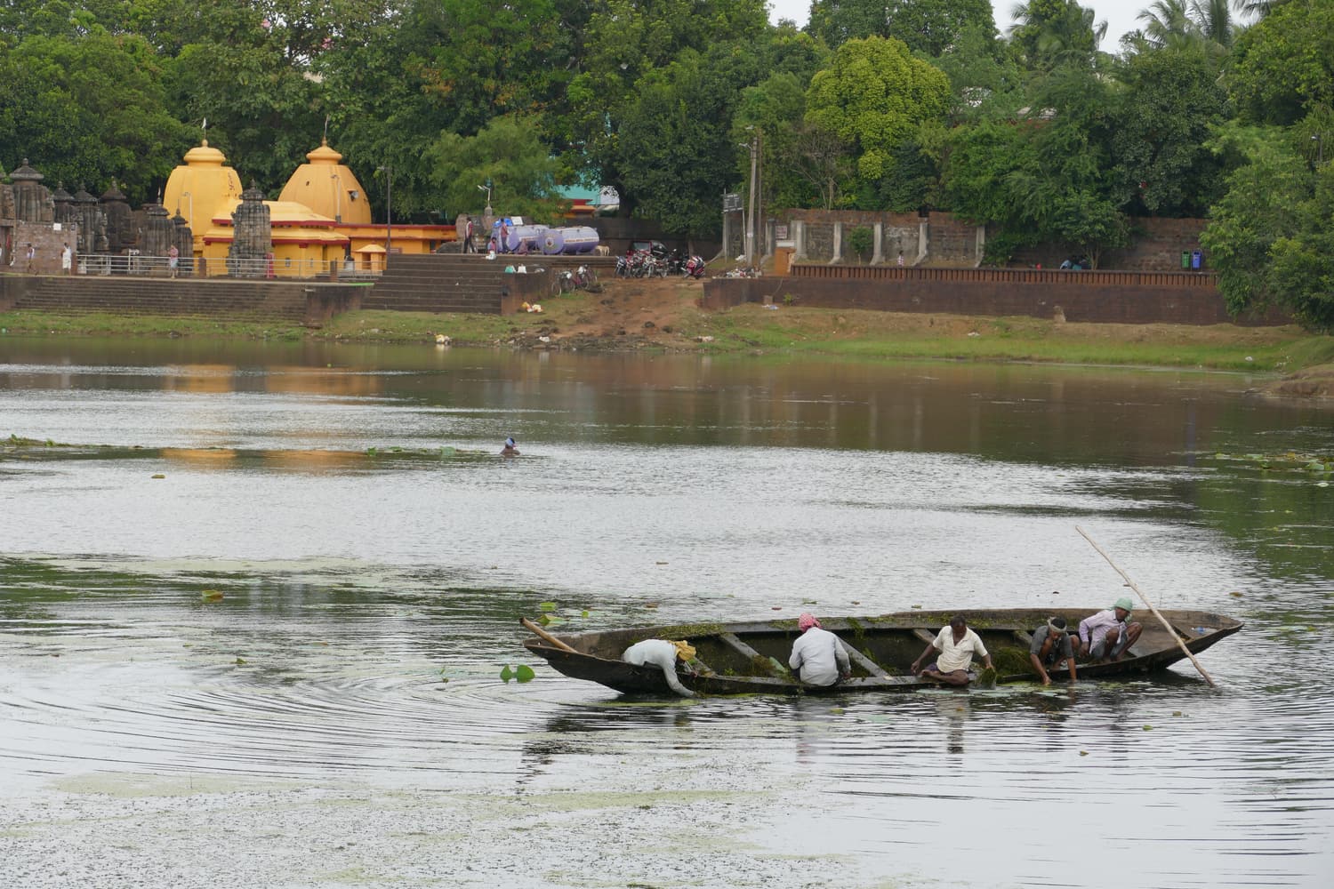 The Bindu Sagar tank in the Old Town with temple towers beyond